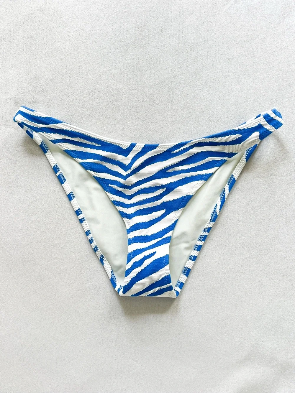 triangl swimwear Blue and White Zebra Print Bikini Bottom